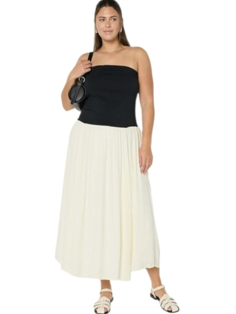 The Drop Lillian Strapless Black And Ivory Maxi Dress For Kitty Rescue!